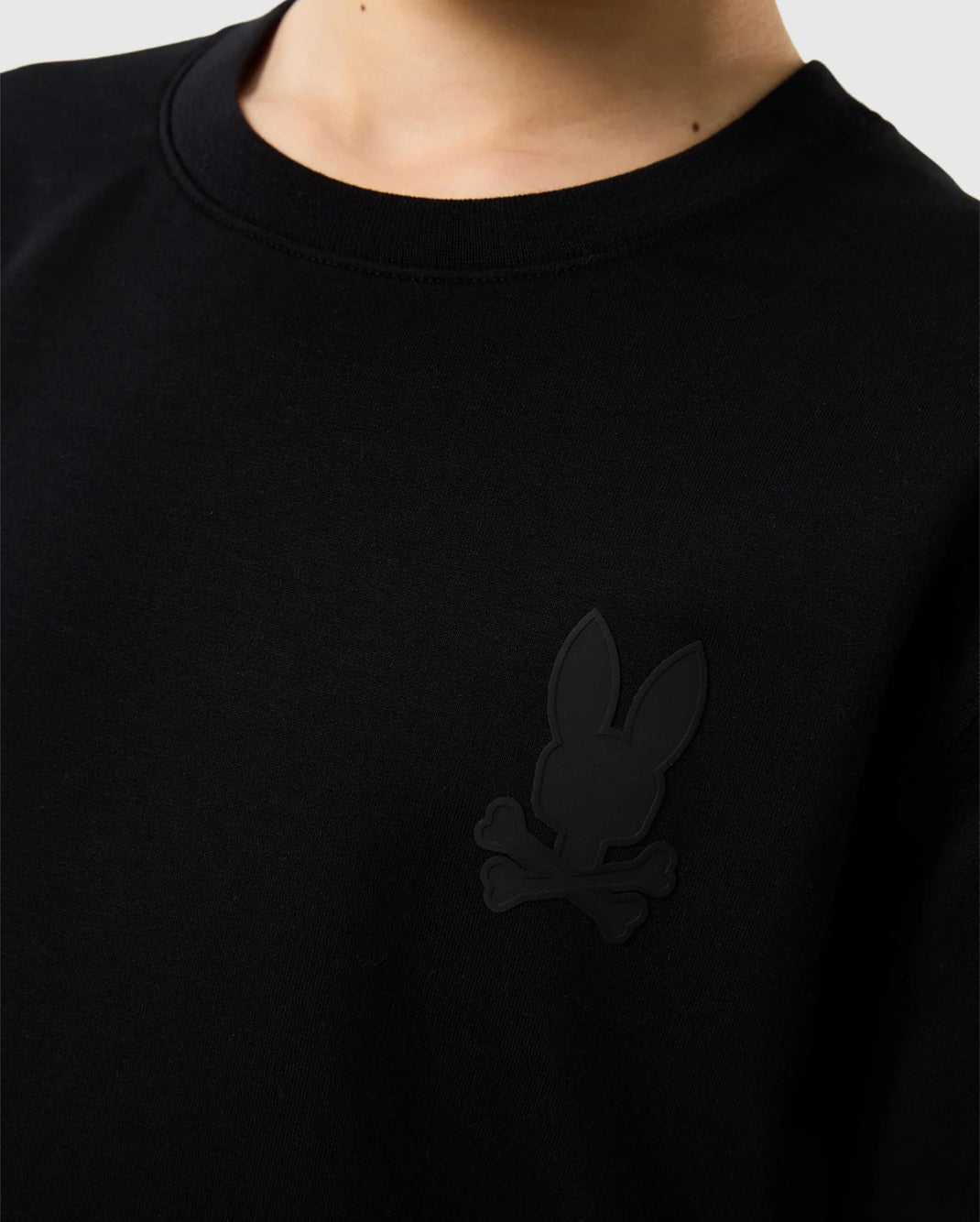 Sweat a Capuche Psycho Bunny Houston French Terry Crewneck Noir Enfant | YJP-14908931